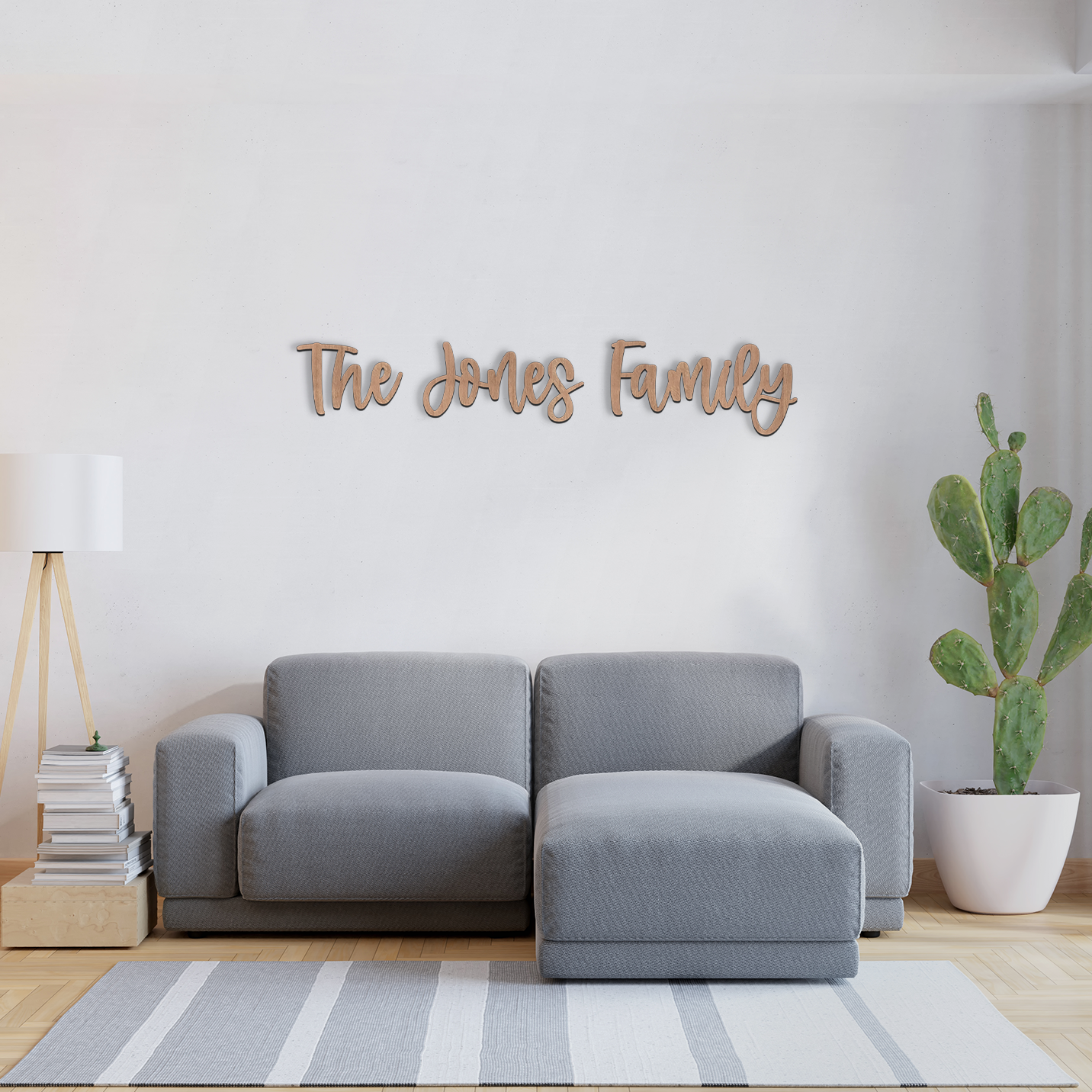 The Personalised Family Word Wall Art Slate Rose