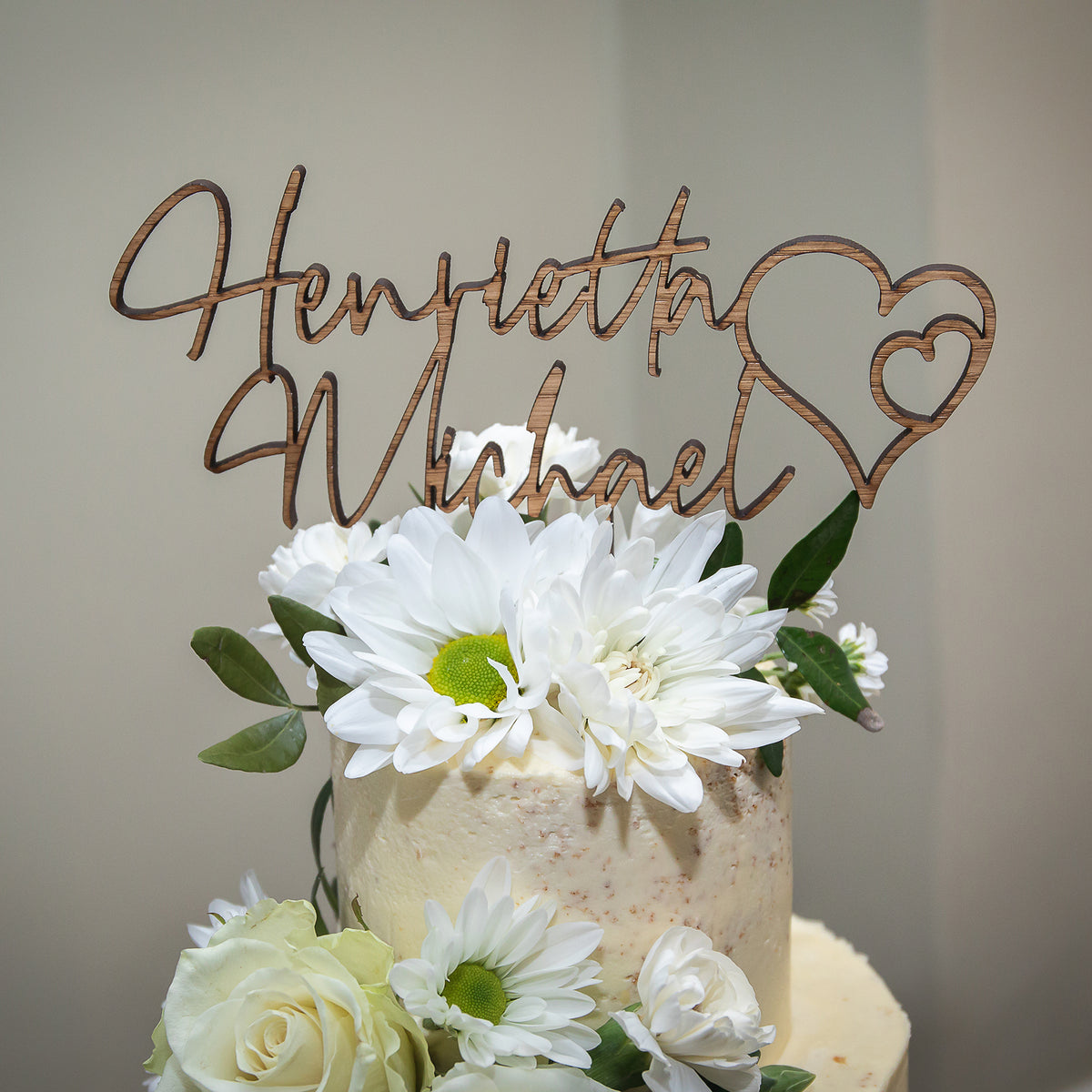 Personalised Wedding Cake Topper - Slate & Rose