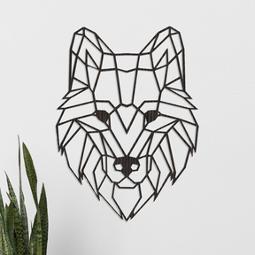 Geometric Wolf Head Wall Decor - Slate & Rose