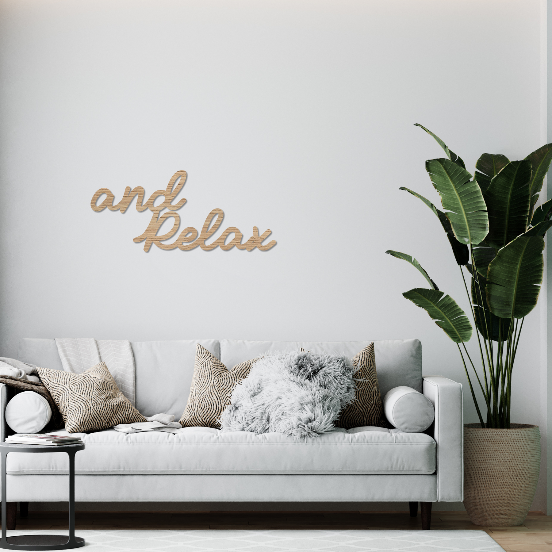 And Relax Word Wall Art - Slate & Rose