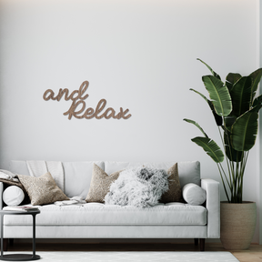 And Relax Word Wall Art - Slate & Rose