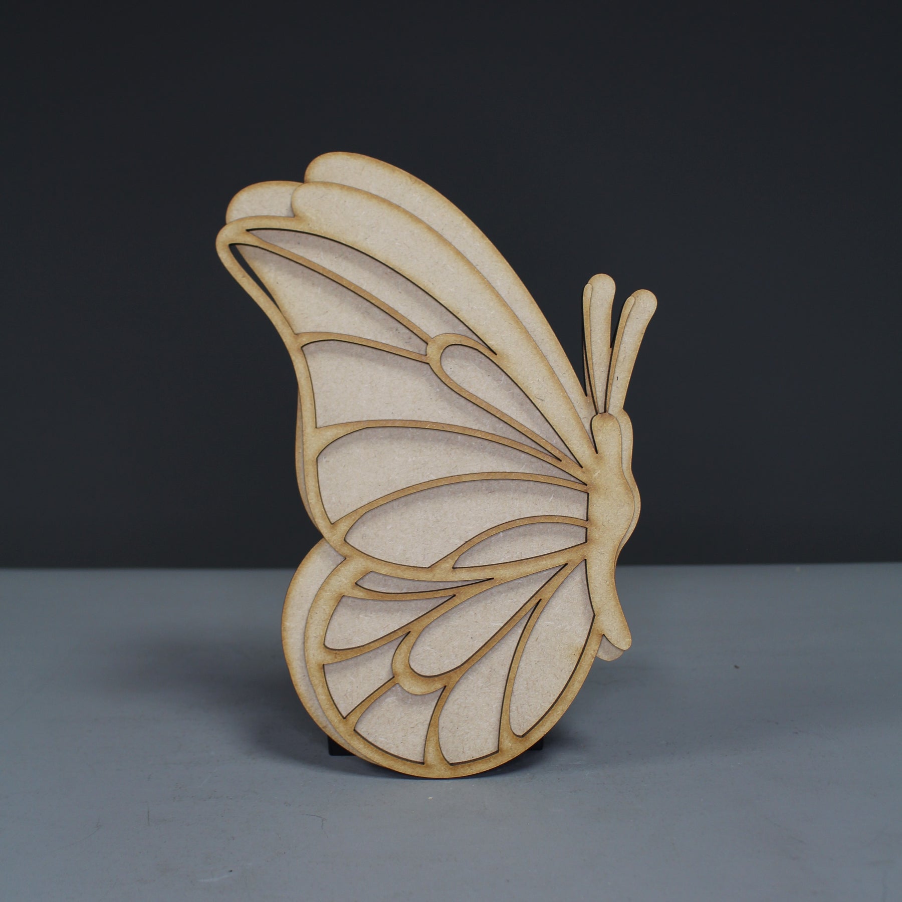 Monarch Butterfly Closed Wings MDF Craft Shape - Slate & Rose