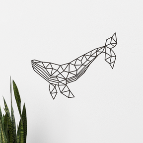 Geometric Whale Wall Decor - Slate & Rose