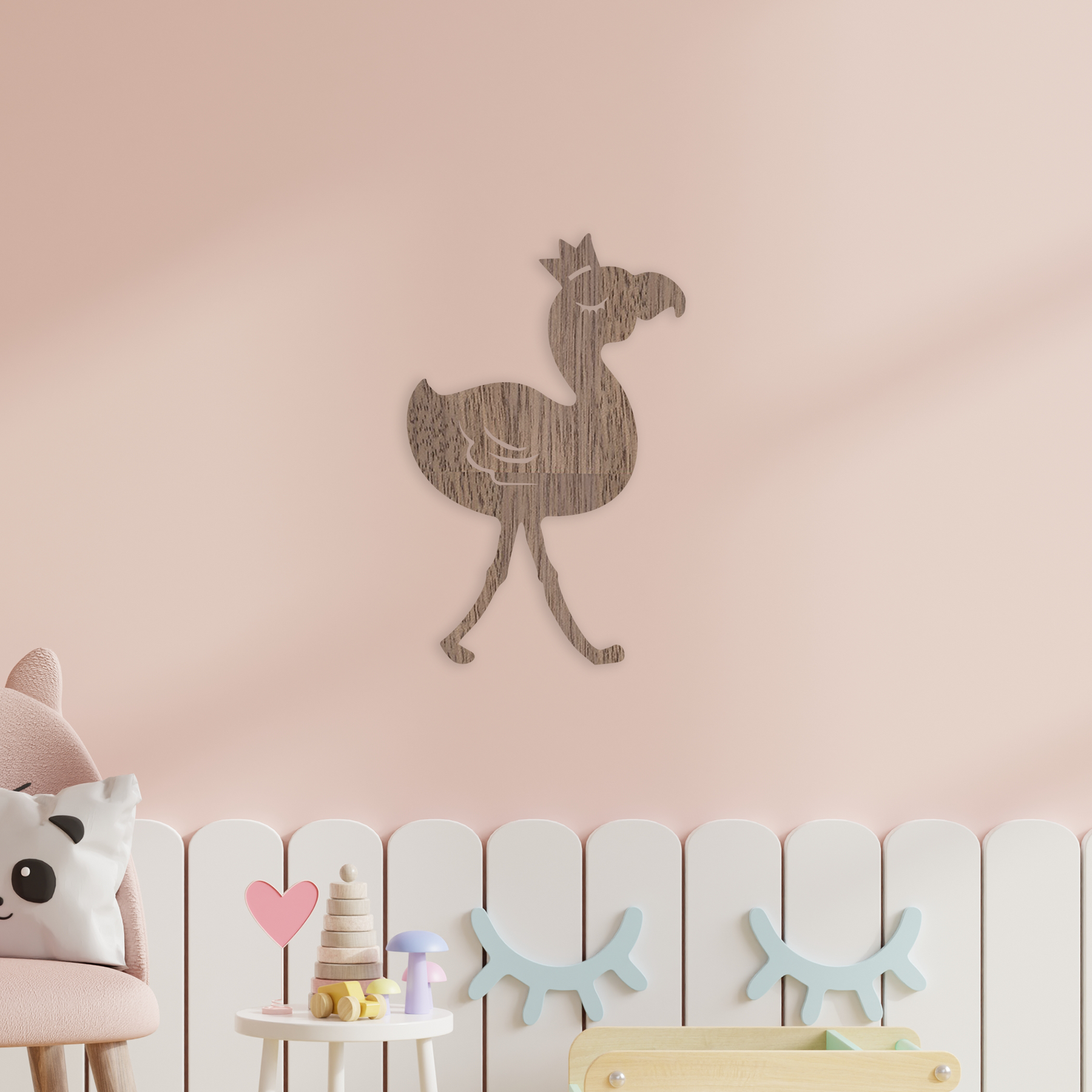 Flamingo Baby Wall Art - Slate & Rose
