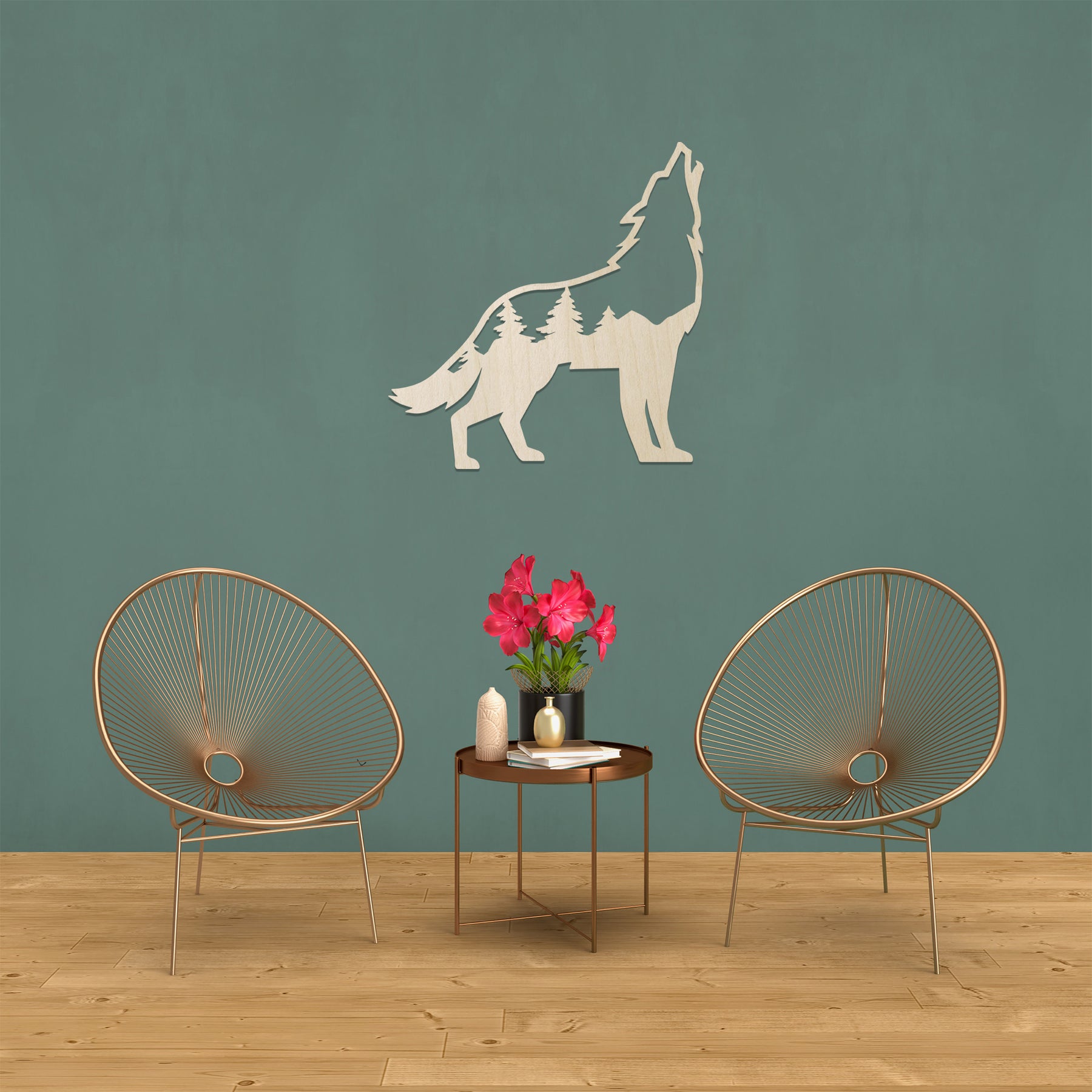 Wolf Wall Art - Slate & Rose