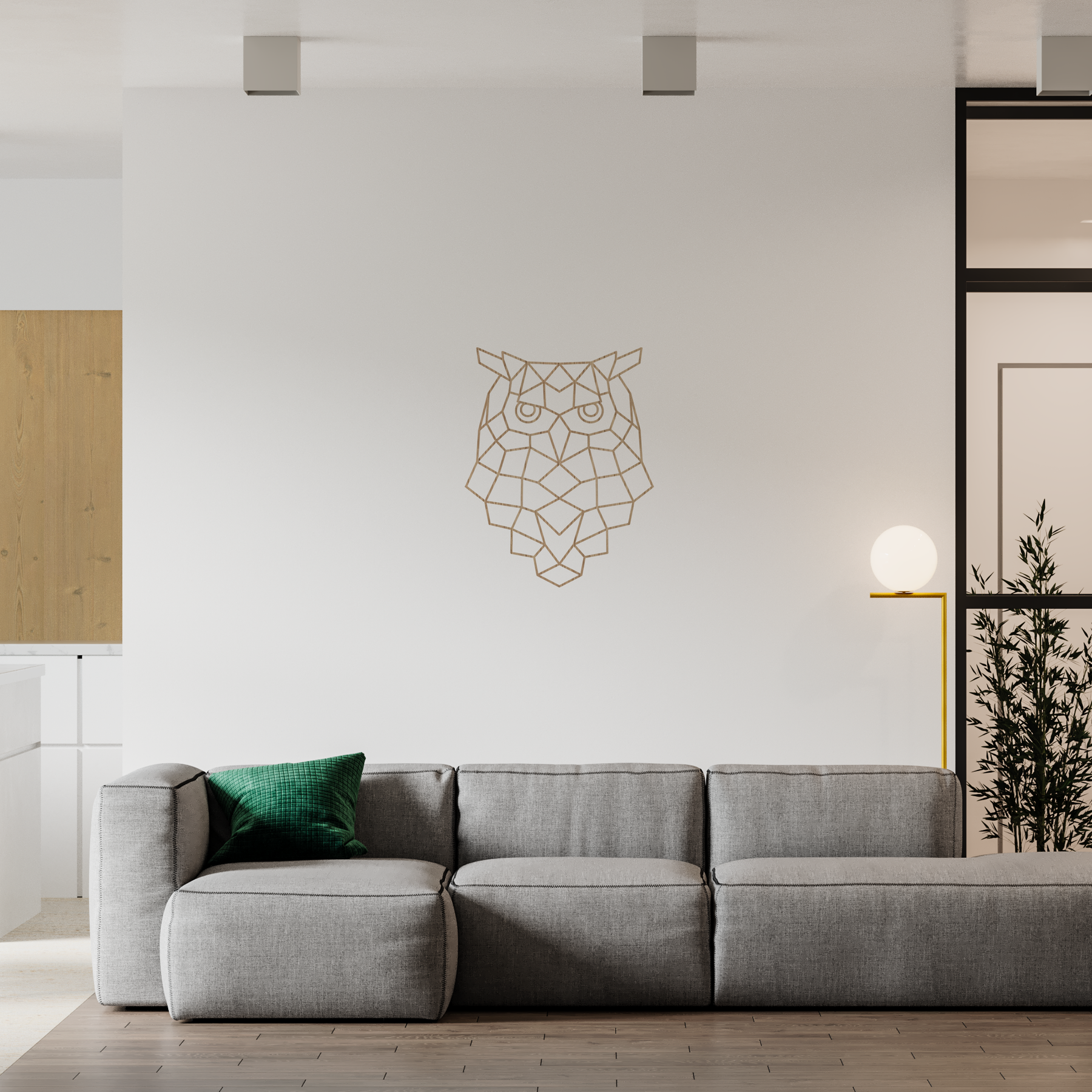Geometric Owl Wall Decor - Slate & Rose