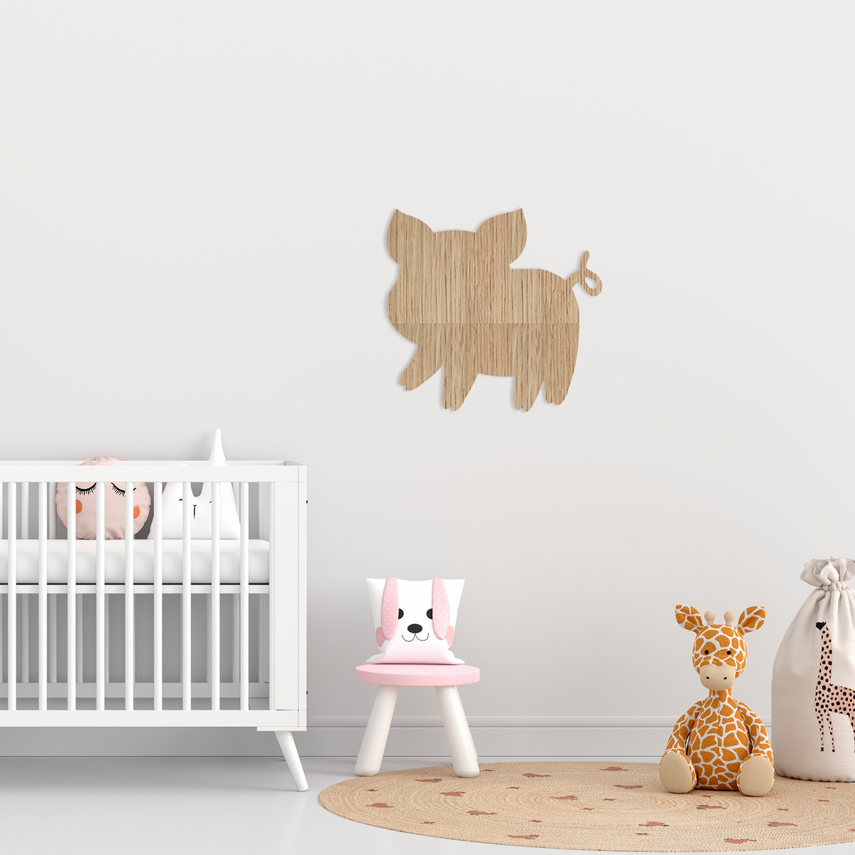 Pig Baby Wall Art - Slate & Rose